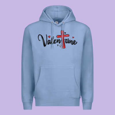 Valentine Cross Glitter Premium Hoodie Designed By Maliassmallbusiness