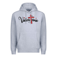 Heather Grey valentine cross glitter Premium Hoodie - MaliasSmallBusiness