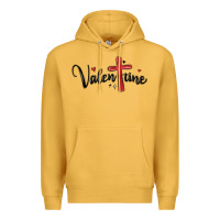 Mustard valentine cross glitter Premium Hoodie - MaliasSmallBusiness
