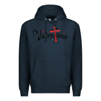 Navy valentine cross glitter Premium Hoodie - MaliasSmallBusiness
