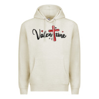 Oatmeal Heather valentine cross glitter Premium Hoodie - MaliasSmallBusiness