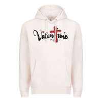 Pale Pink valentine cross glitter Premium Hoodie - MaliasSmallBusiness
