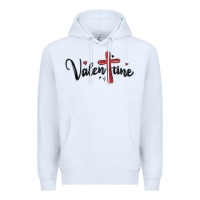 White valentine cross glitter Premium Hoodie - MaliasSmallBusiness