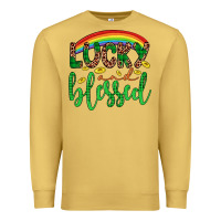Antique Gold Western St. Patrick's Rainbow Lucky And Blessed Premium Sweatshirt - Artiststas
