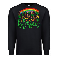 Black Western St. Patrick's Rainbow Lucky And Blessed Premium Sweatshirt - Artiststas