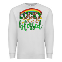 Dove Grey Western St. Patrick's Rainbow Lucky And Blessed Premium Sweatshirt - Artiststas