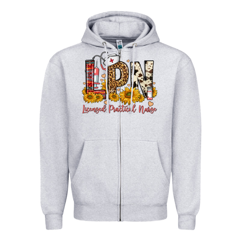 Lpn Licensed Practical Nurse Zipper Hoodie by FaDigitalArtStudio | Teevron