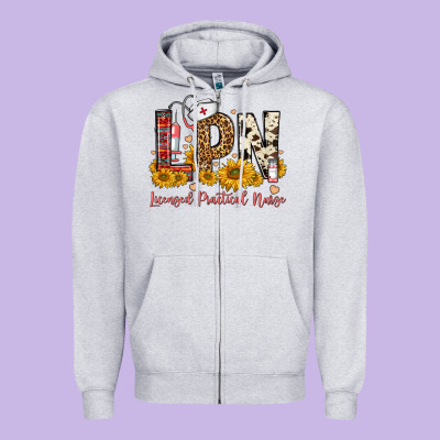 Lpn Licensed Practical Nurse Zipper Hoodie Designed By Fadigitalartstudio