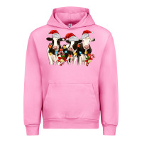 Fuchsia Pink christmas three cows Urban Hoodie - MaliasSmallBusiness
