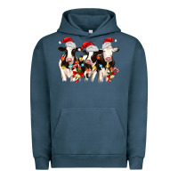 Pigment Midnight Navy christmas three cows Urban Hoodie - MaliasSmallBusiness