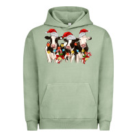 Pigment Oil Green christmas three cows Urban Hoodie - MaliasSmallBusiness