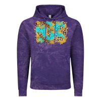 Cloud Purple glitter leopard turquoise background Vintage Hoodie - AdoDesignShop