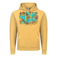 Vintage Mustard glitter leopard turquoise background Vintage Hoodie - AdoDesignShop