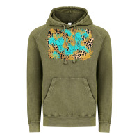 Vintage Olive glitter leopard turquoise background Vintage Hoodie - AdoDesignShop
