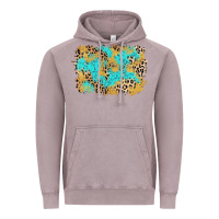 Vintage Zinc glitter leopard turquoise background Vintage Hoodie - AdoDesignShop