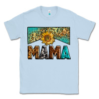 Dusty Blue mama sunflower junkie Classic Tee - Zillion Design Studio