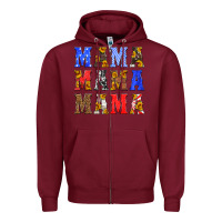 Burgundy mama american flag 4th of july Zipper Hoodie - HRA Design Shop