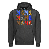 Charcoal Heather mama american flag 4th of july Zipper Hoodie - HRA Design Shop