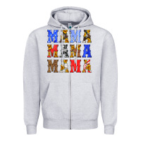 Heather Grey mama american flag 4th of july Zipper Hoodie - HRA Design Shop