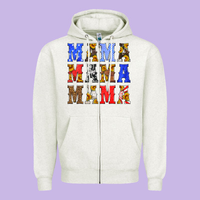 Mama American Flag 4th Of July Zipper Hoodie Designed By Hra Design Shop
