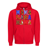 Red mama american flag 4th of july Zipper Hoodie - HRA Design Shop