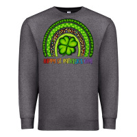 Charcoal Heather Happy St. Patrick's Day Shamrock Rainbow Premium Sweatshirt - Artiststas