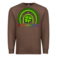 Chestnut Happy St. Patrick's Day Shamrock Rainbow Premium Sweatshirt - Artiststas