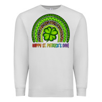Dove Grey Happy St. Patrick's Day Shamrock Rainbow Premium Sweatshirt - Artiststas