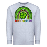 Heather Grey Happy St. Patrick's Day Shamrock Rainbow Premium Sweatshirt - Artiststas