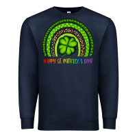 Navy Happy St. Patrick's Day Shamrock Rainbow Premium Sweatshirt - Artiststas