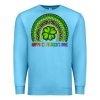 Ocean Blue Happy St. Patrick's Day Shamrock Rainbow Premium Sweatshirt - Artiststas