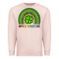 Pale Pink Happy St. Patrick's Day Shamrock Rainbow Premium Sweatshirt - Artiststas