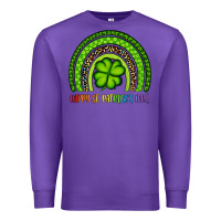 Purple Happy St. Patrick's Day Shamrock Rainbow Premium Sweatshirt - Artiststas