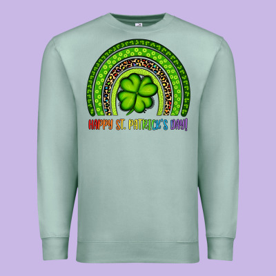 Happy St. Patrick's Day Shamrock Rainbow Premium Sweatshirt Designed By Artiststas