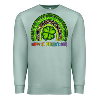 Seafoam Happy St. Patrick's Day Shamrock Rainbow Premium Sweatshirt - Artiststas