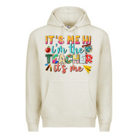 Oatmeal Heather its me hi im the teacher its me nca Premium Hoodie - NancyCooperArtShop