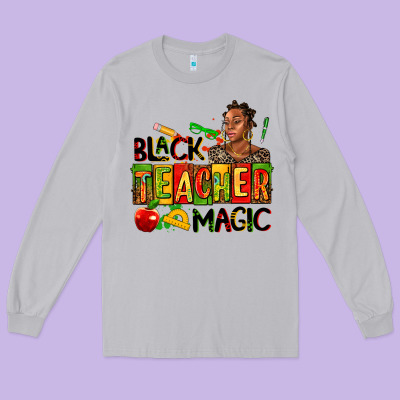 Black Teacher  Magic Long Sleeve Tee Designed By Adodesignshop