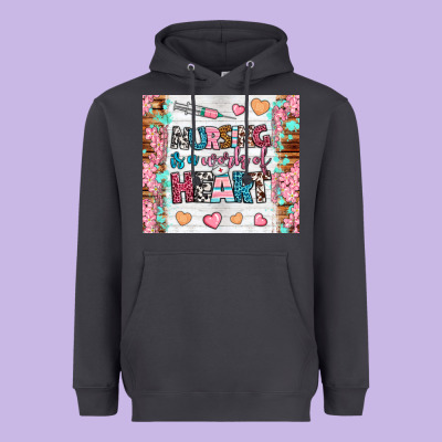 Nursing Is A Work Of Heart Tumbler Heavyweight Hoodie Designed By Bundleandbundleshop