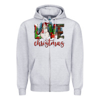 Heather Grey love christmas Zipper Hoodie - FaDigitalArtStudio