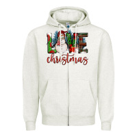 Oatmeal Heather love christmas Zipper Hoodie - FaDigitalArtStudio