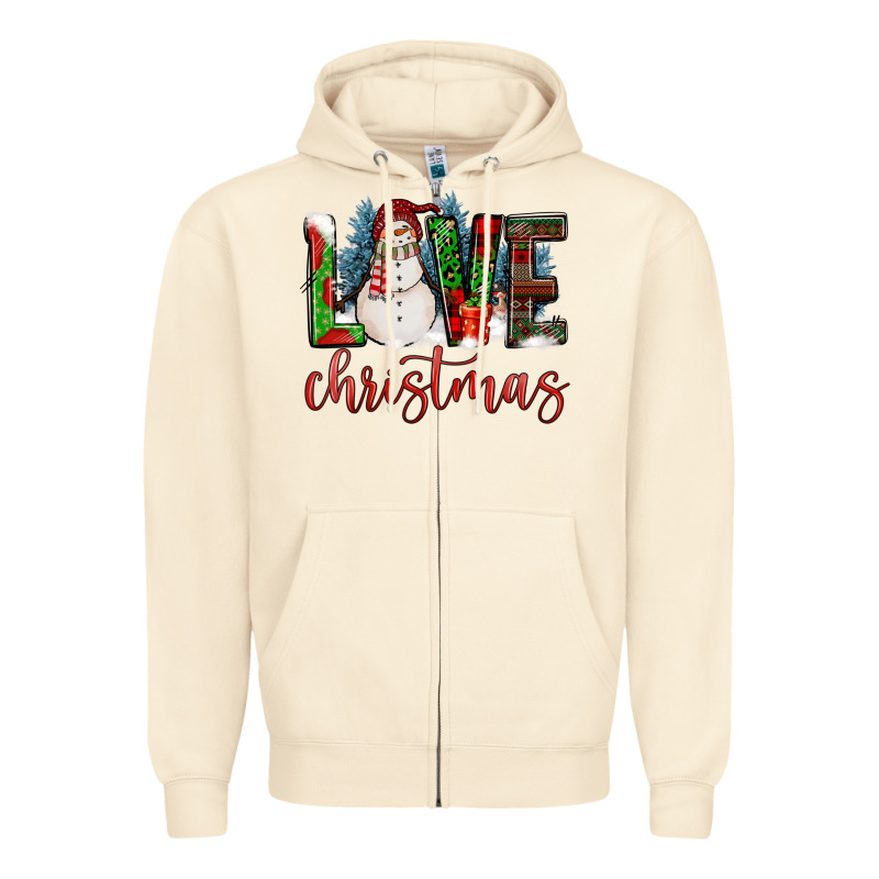 Love Christmas Zipper Hoodie by FaDigitalArtStudio | Teevron