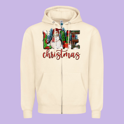 Love Christmas Zipper Hoodie Designed By Fadigitalartstudio