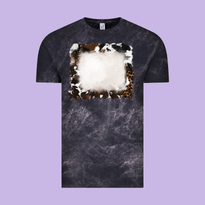 Vintage Tee cowhide and leopard background