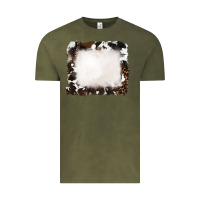 Vintage Olive cowhide and leopard background Vintage Tee - RanaPortraitStore