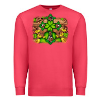 Cardinal Western Shamrock Cross Leopard Background Premium Sweatshirt - Artiststas