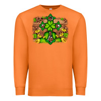 Carrot Western Shamrock Cross Leopard Background Premium Sweatshirt - Artiststas