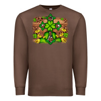 Chestnut Western Shamrock Cross Leopard Background Premium Sweatshirt - Artiststas