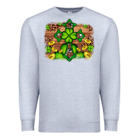 Heather Grey Western Shamrock Cross Leopard Background Premium Sweatshirt - Artiststas