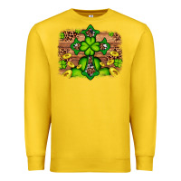Lemon Western Shamrock Cross Leopard Background Premium Sweatshirt - Artiststas