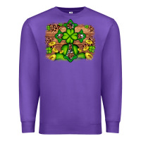 Purple Western Shamrock Cross Leopard Background Premium Sweatshirt - Artiststas